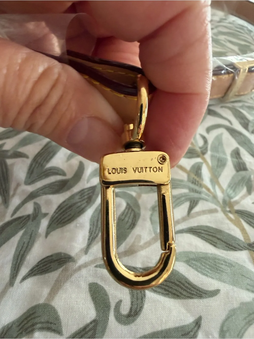 Authentic Louis Vuitton  Leather Shoulder Strap with Gold Hardware